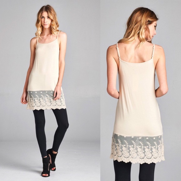 ODDI Small Taupe Dress Extender Tunic Shirt Slip - Picture 6 of 9